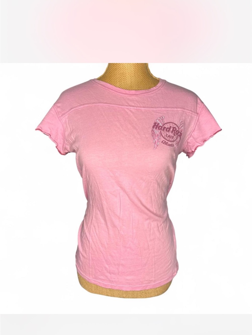 Y2K Hard Rock Cafe Atlanta Pink Crewneck Tee